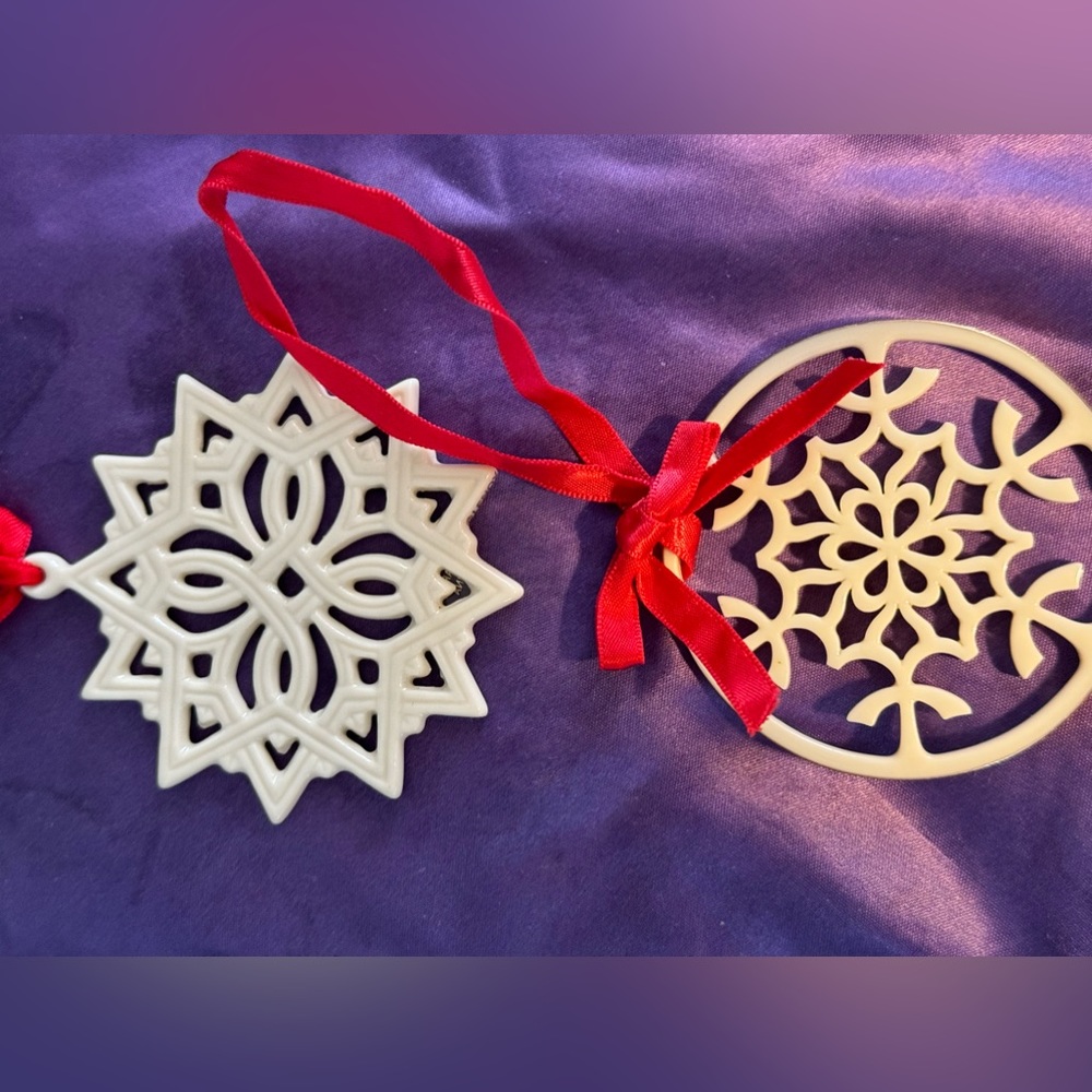 Lenox Set of 2 Porcelain Christmas Ornaments